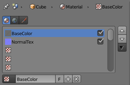 The Texture panel with two textures slots in use.