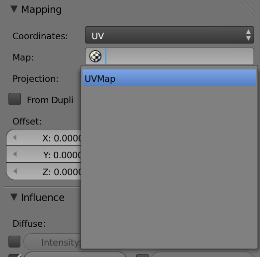 Setting the texture mapping to UV