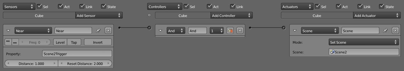 Using the Scene actuators to load a different level