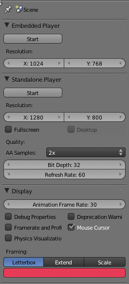 Blenderplayer and other options